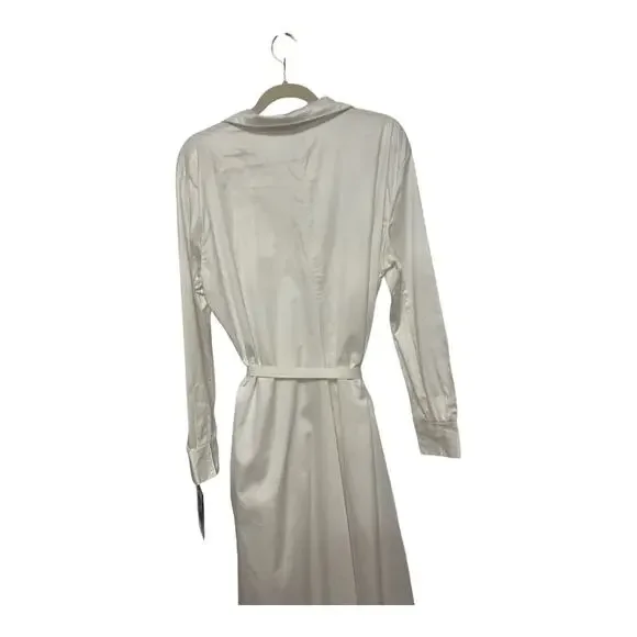 Norma Kamali Boyfriend Shirt A Line Dress To Midcalf Long Sleeve White Size S/36